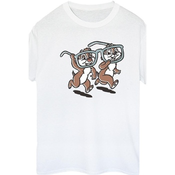 Vêtements Femme T-shirts manches longues Disney Chip 'n Dale Glasses Blanc