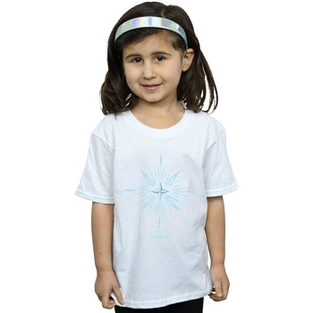 Vêtements Fille T-shirts manches longues Disney Frozen 2 Elsa Signature Snowflake Blanc