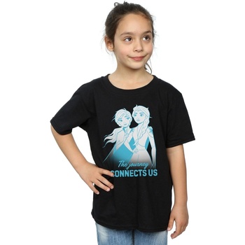 Vêtements Fille T-shirts manches longues Disney Frozen 2 Elsa and Anna The Journey Connects Us Noir