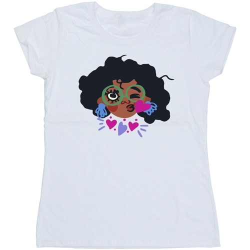 Vêtements Femme T-shirts manches longues Disney Encanto Mirabel Kiss Blanc