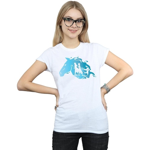 Vêtements Femme T-shirts manches longues Disney Frozen 2 Nokk Silhouette Blanc