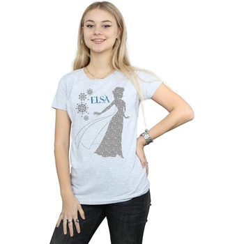 Vêtements Femme T-shirts manches longues Disney Frozen Elsa Christmas Silhouette Gris