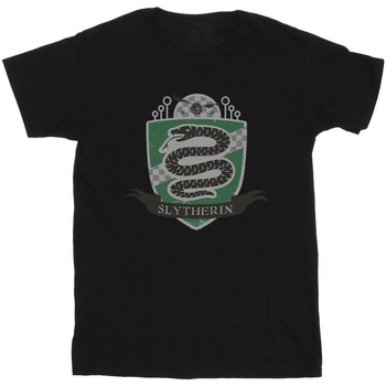 Vêtements Fille T-shirts manches longues Harry Potter Slytherin Chest Badge Noir