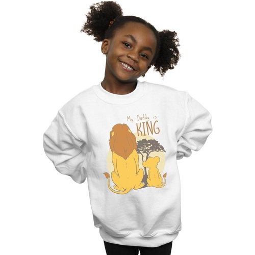 Vêtements Fille Sweats Disney The Lion King My Daddy Is King Blanc
