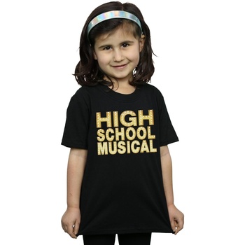 Vêtements Fille T-shirts manches longues Disney High School Musical The Musical Lights Logo Noir