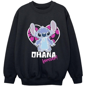 Vêtements Fille Sweats Disney Lilo And Stitch Ohana Forever Heart Noir