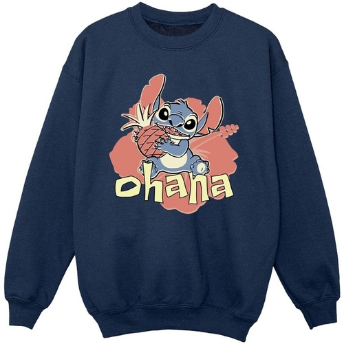 Vêtements Fille Sweats Disney Lilo And Stitch Ohana Pineapple Bleu