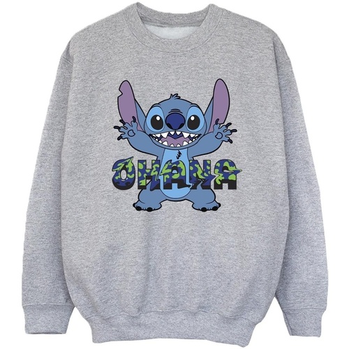 Vêtements Fille Sweats Disney Lilo And Stitch Ohana Blue Glitch Gris