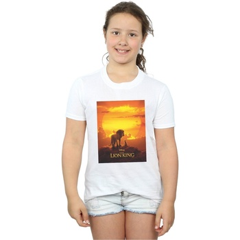 Vêtements Fille T-shirts manches longues Disney The Lion King Movie Sunset Poster Blanc