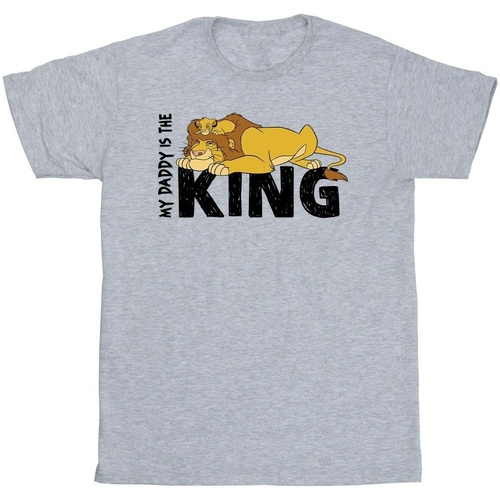 Vêtements Fille T-shirts manches longues Disney The Lion King Daddy Is King Gris