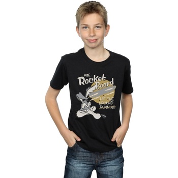 Vêtements Garçon T-shirts manches courtes Dessins Animés Wile E Coyote Rocket Board Noir