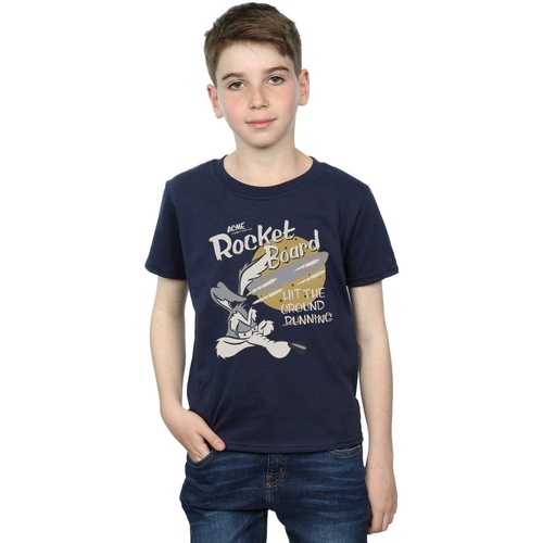 Vêtements Garçon T-shirts manches courtes Dessins Animés Wile E Coyote Rocket Board Bleu