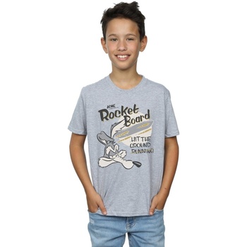 Vêtements Garçon T-shirts manches courtes Dessins Animés Wile E Coyote Rocket Board Gris