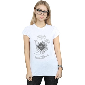 Vêtements Femme T-shirts manches longues Harry Potter The Marauder's Map Blanc