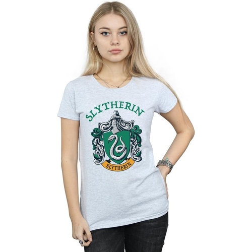 Vêtements Femme T-shirts manches longues Harry Potter Slytherin Crest Gris