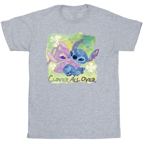 Vêtements Fille T-shirts manches longues Disney Lilo And Stitch St Patrick's Day Clover Gris