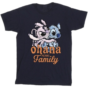 Vêtements Fille T-shirts manches longues Disney Lilo And Stitch Ohana Angel Hug Bleu