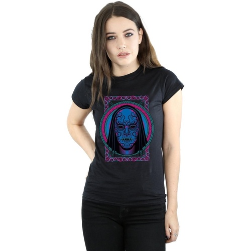 Vêtements Femme T-shirts manches longues Harry Potter Neon Death Eater Mask Noir