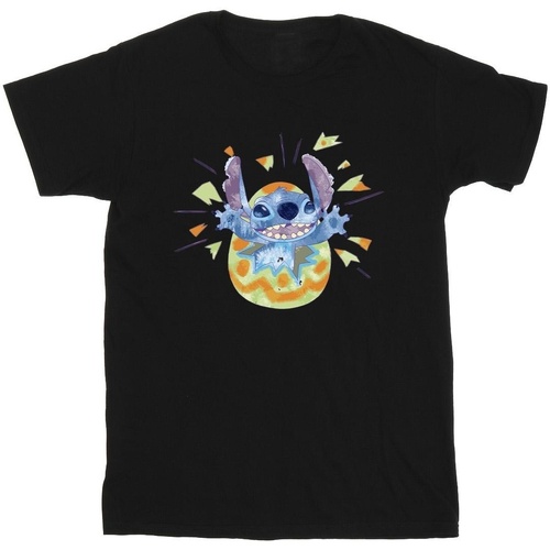 Vêtements Fille T-shirts manches longues Disney Lilo & Stitch Cracking Egg Noir