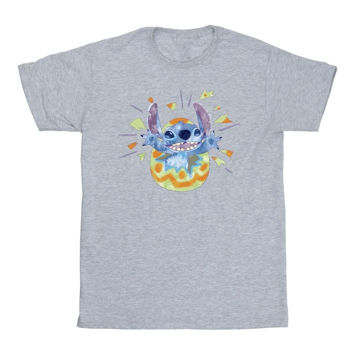 Vêtements Fille T-shirts mangas manches longues Disney Lilo & Stitch Cracking Egg Gris