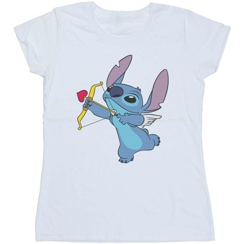 Vêtements Femme T-shirts manches longues Disney Lilo And Stitch Stitch Cupid Valentines Blanc