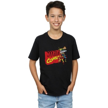 Vêtements Garçon T-shirts manches courtes Marvel Vintage Logo Blast Noir