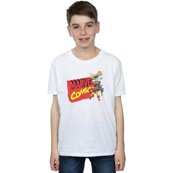 Vêtements Garçon T-shirts manches courtes Marvel Vintage Logo Blast Blanc
