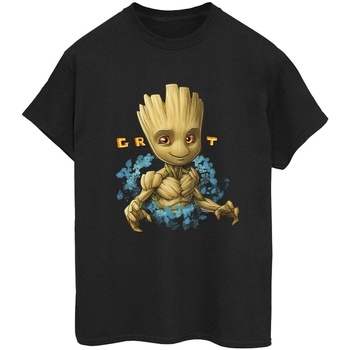 Vêtements Femme T-shirts manches longues Guardians Of The Galaxy Groot Flowers Noir