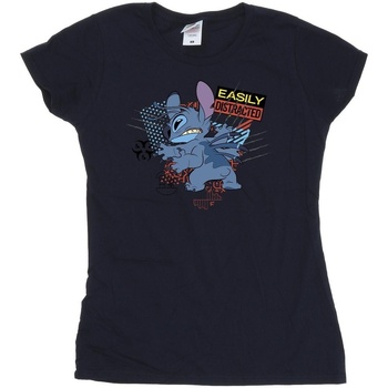 Vêtements Femme T-shirts manches longues Disney Lilo And Stitch Easily Distracted Bleu