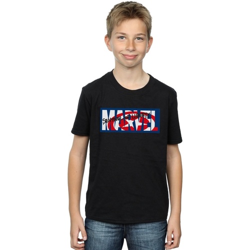 Vêtements Garçon T-shirts manches courtes Marvel Sentinel Of Liberty Logo Noir