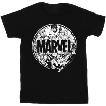 Vêtements Garçon T-shirts manches courtes Marvel Logo Character Infill Noir