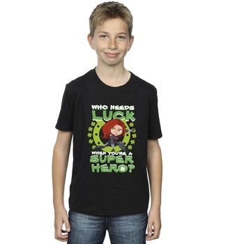 Vêtements Garçon T-shirts manches courtes Marvel St Patrick's Day Black Widow Luck Noir