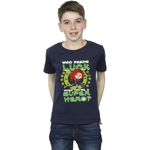 Vêtements Garçon T-shirts manches courtes Marvel St Patrick's Day Black Widow Luck Bleu