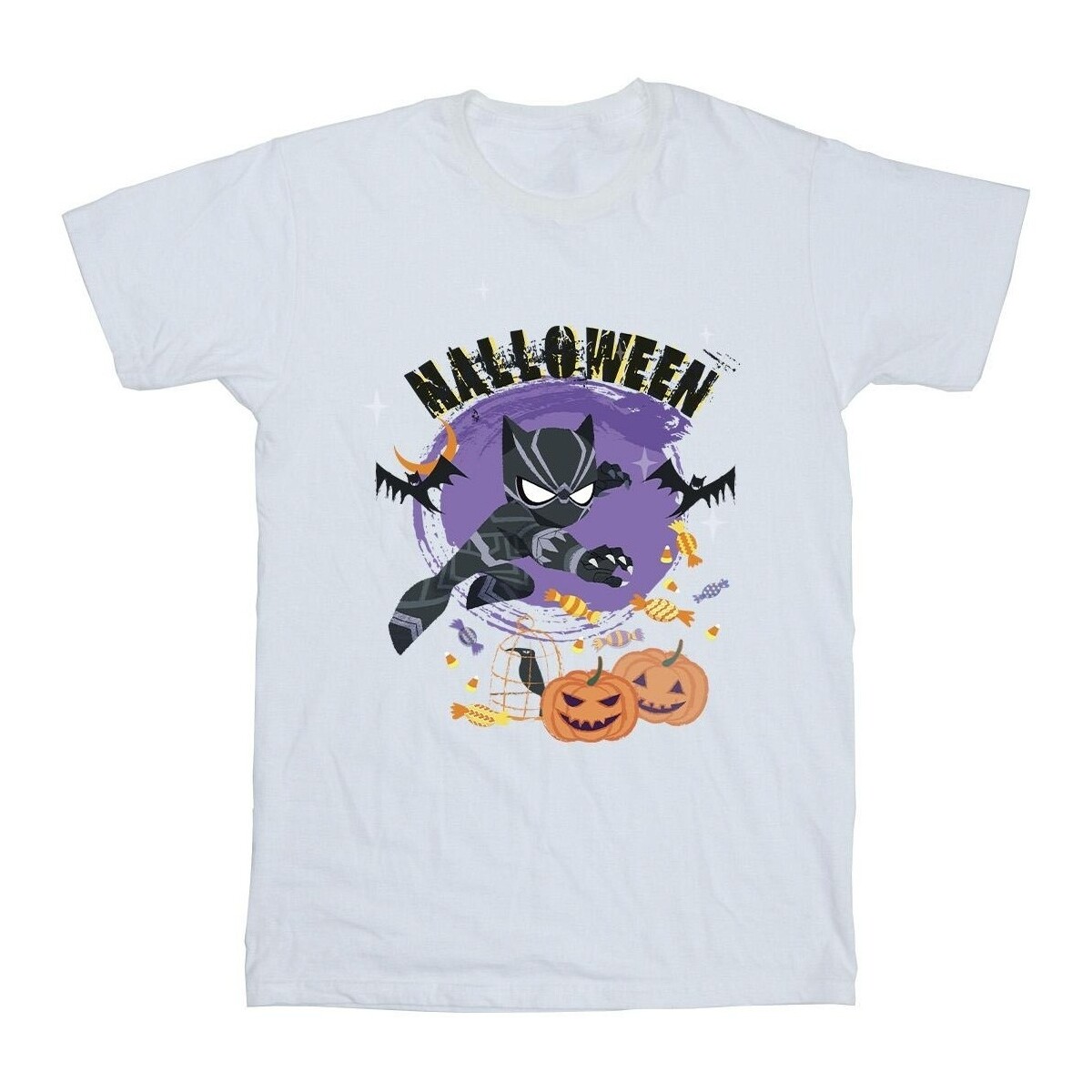 Vêtements Garçon T-shirts manches courtes Marvel Black Panther Halloween Blanc