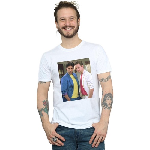 Vêtements Homme T-shirts manches longues Friends 80's Ross And Chandler Blanc