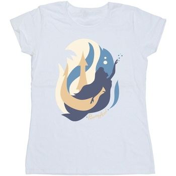 Vêtements Femme T-shirts manches longues Disney The Little Mermaid Colour Silhouettes Blanc