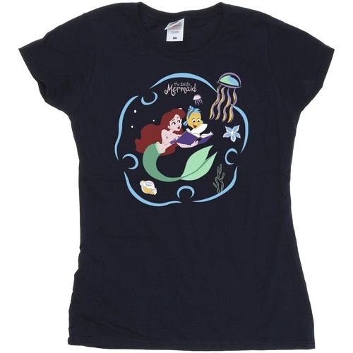 Vêtements Femme T-shirts manches longues Disney The Little Mermaid Reading A Book Bleu