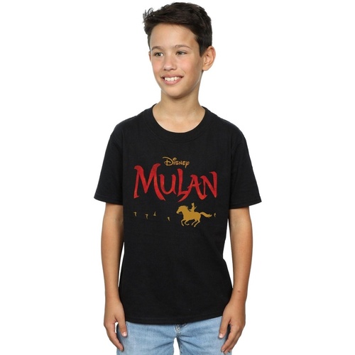 Vêtements Garçon T-shirts manches courtes Disney Mulan Movie Logo Noir