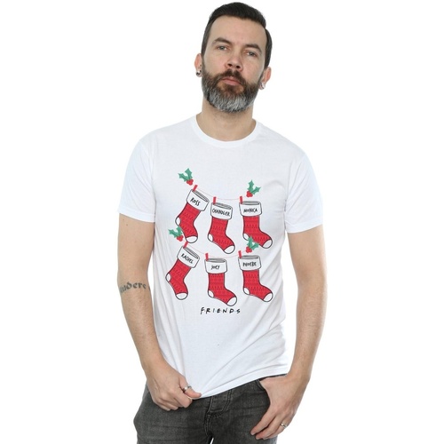 Vêtements Homme T-shirts manches longues Friends Christmas Stockings Blanc