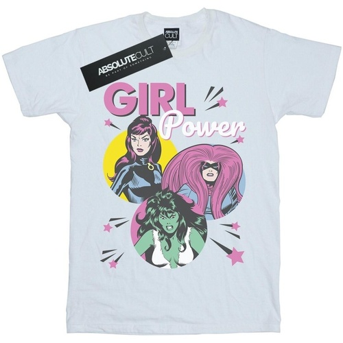 Vêtements Fille T-shirts manches longues Marvel Girl Power Blanc