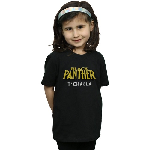 Vêtements Fille T-shirts manches longues Marvel Black Panther AKA T'Challa Noir