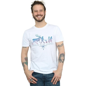 Vêtements Homme T-shirts manches longues Disney Frozen 2 Believe In The Journey Silhouette Blanc