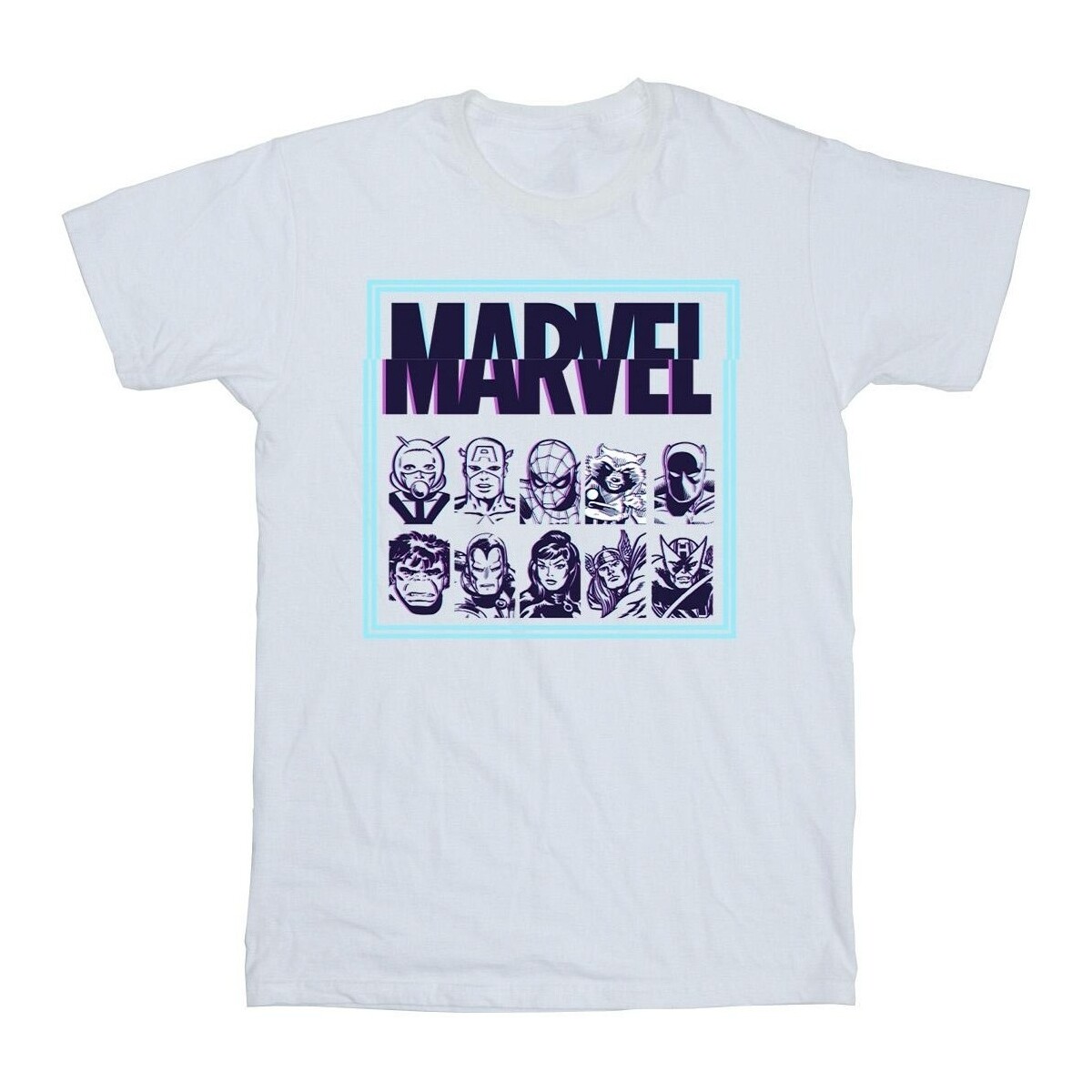 Vêtements Fille T-shirts manches longues Marvel Comics Glitch Blanc