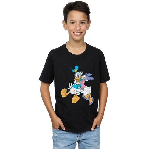 Vêtements Garçon T-shirts manches courtes Disney Donald And Daisy Duck Kiss Noir