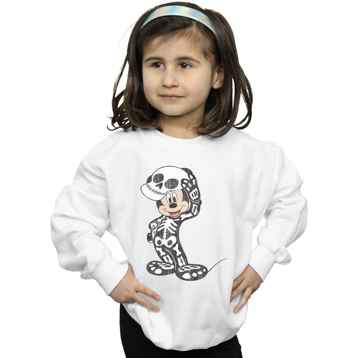 Vêtements Fille Sweats Disney Mickey Mouse Skeleton Blanc
