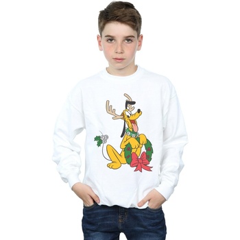 Vêtements Garçon Sweats Disney Pluto Christmas Reindeer Blanc