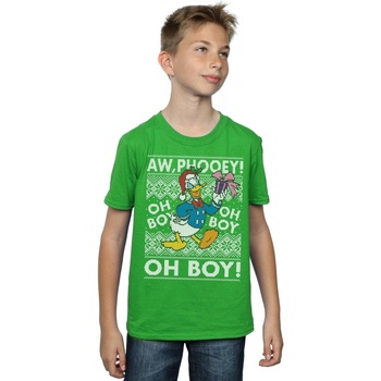 Vêtements Garçon T-shirts manches courtes Disney Donald Duck Christmas Fair Isle Vert