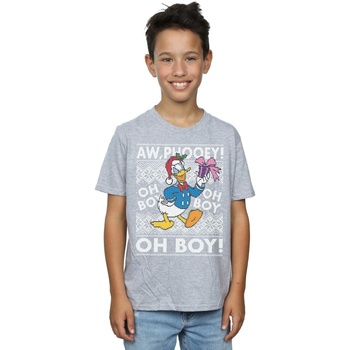 Vêtements Garçon T-shirts manches courtes Disney Donald Duck Christmas Fair Isle Gris