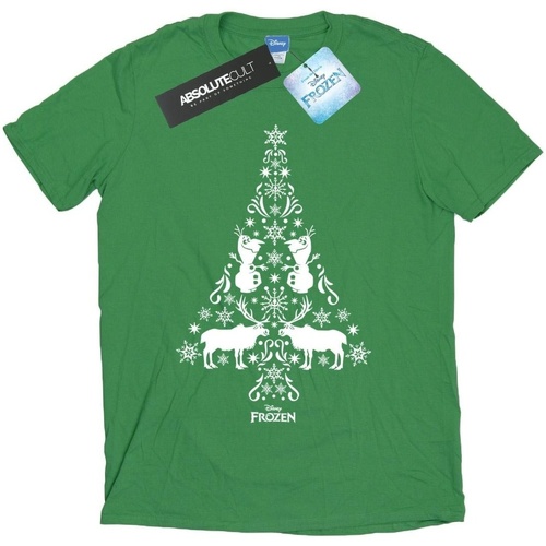 Vêtements Homme T-shirts manches longues Disney Frozen Christmas Tree Vert