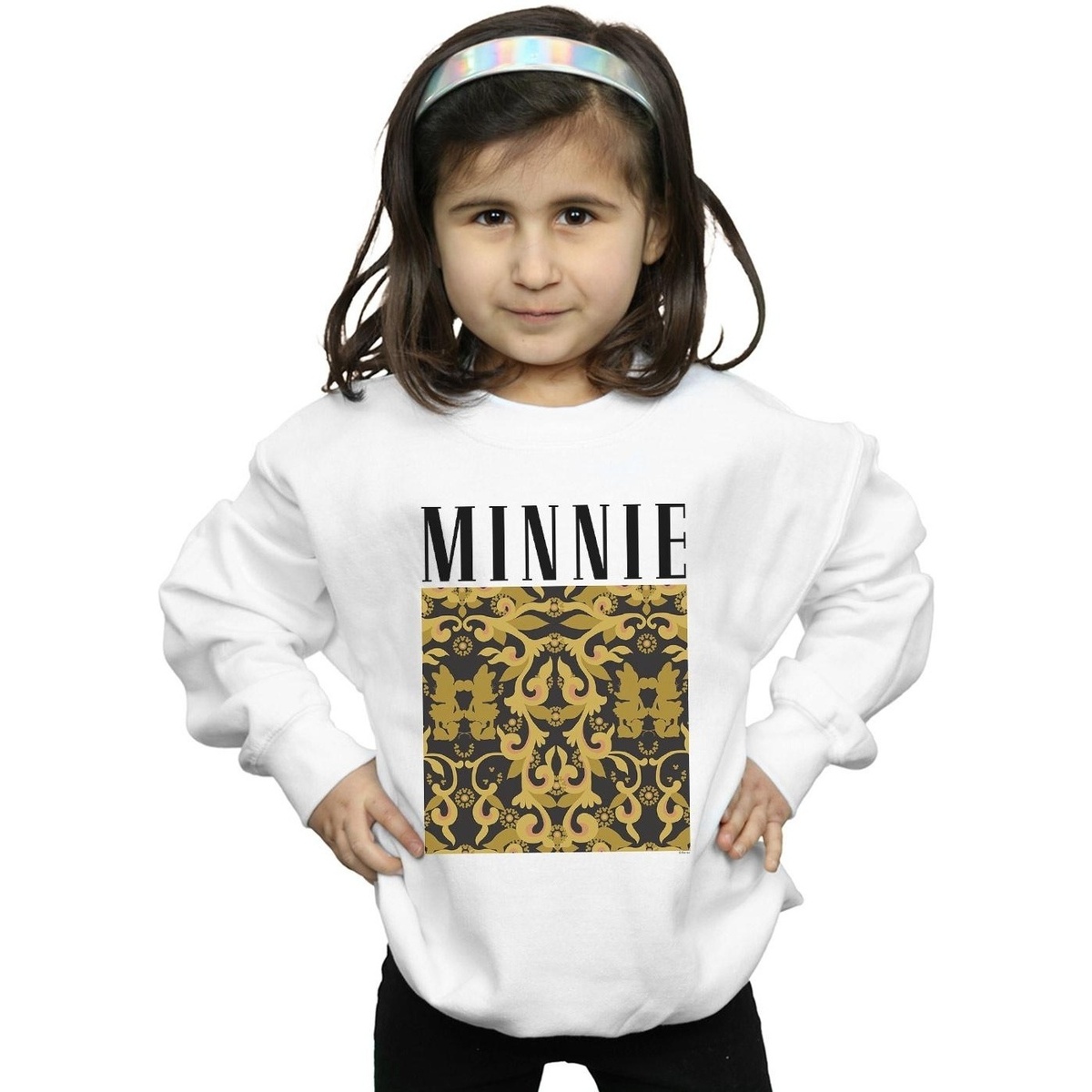 Vêtements Fille Sweats Disney Minnie Mouse Baroque Pattern Blanc